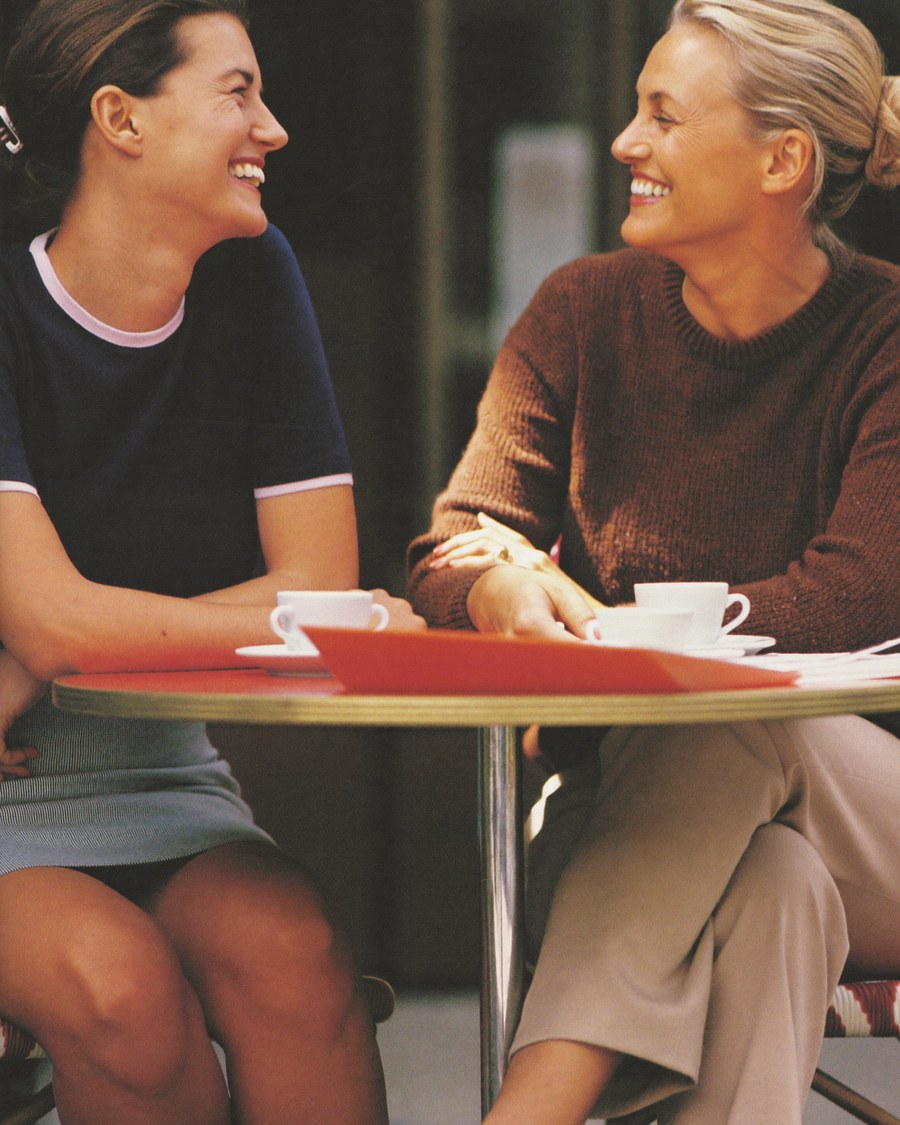 Two women in conversation